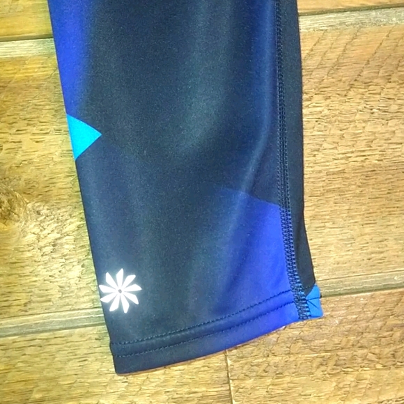 Athleta Work Out Leggings Blue and Black Size S - Picture 2 of 10